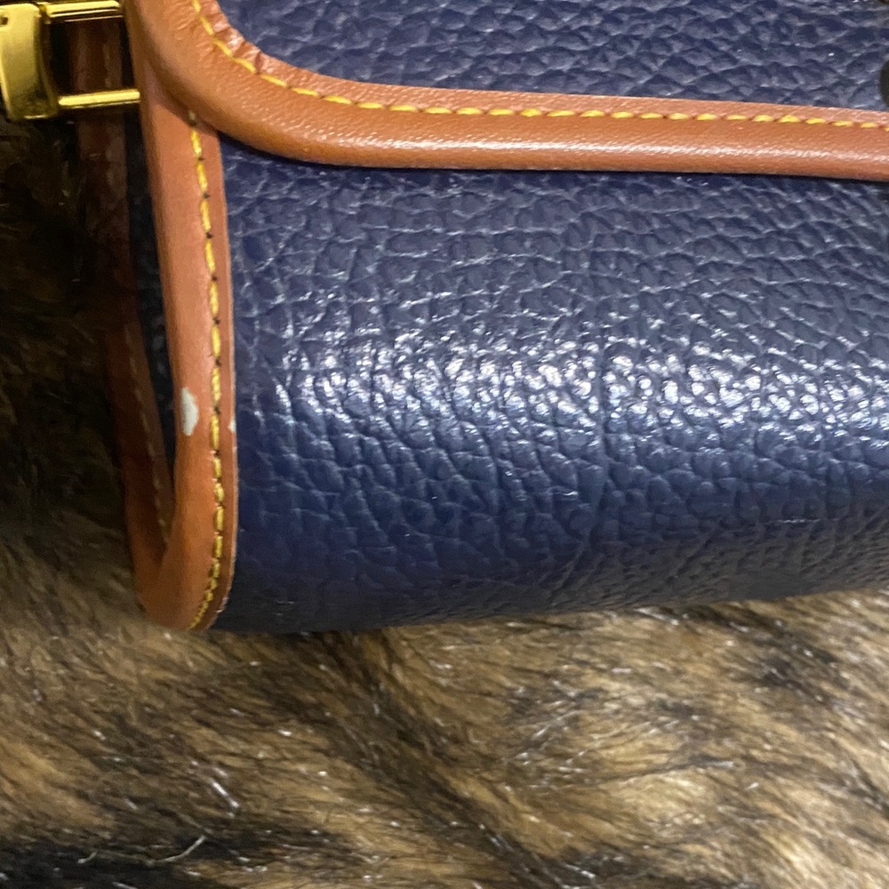 Navy and Brown Leather Women's Bag - Picture 5 of 6